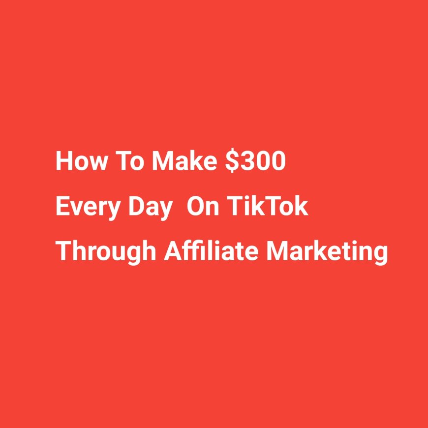 How To Make $300 Every Day  On TikTok Through Affiliate Marketing